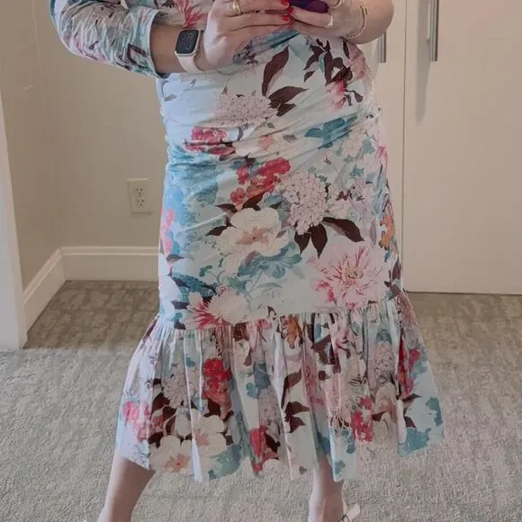 Cara Cara Japanese Floral Print Midi Dress - Picture 6 of 7